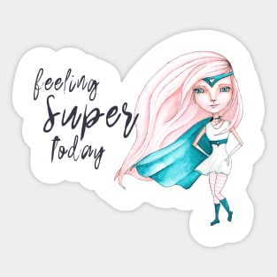 Feeling Super Today (Peach & Green) Sticker